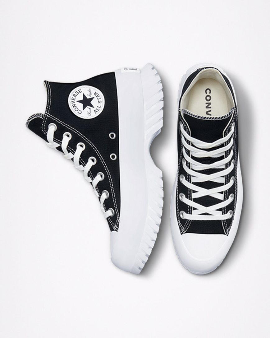 Tenisi Inalti Dama Converse Chuck Taylor All Star Lugged 2.0 Negrii Albi | RO TEWCO701